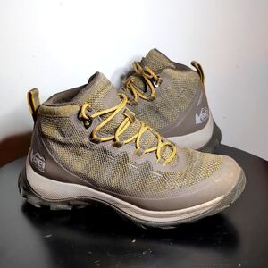 REI flash women's hiking boots brown/green